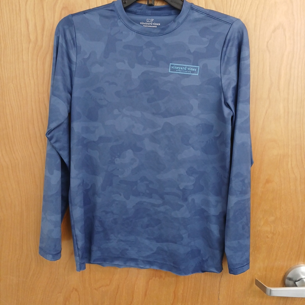 Vineyard Vines Blue Camo Long Sleeve Shirt